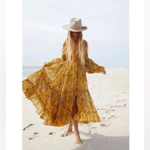 Free People Floral Dress Long Sleeve Size XL